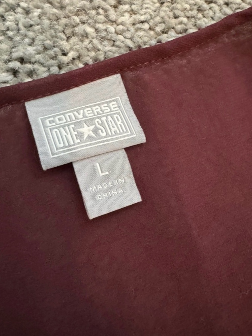 Converse Burgundy Asymmetrical V-Neck Handkerchief Hem top - Picture 4 of 5
